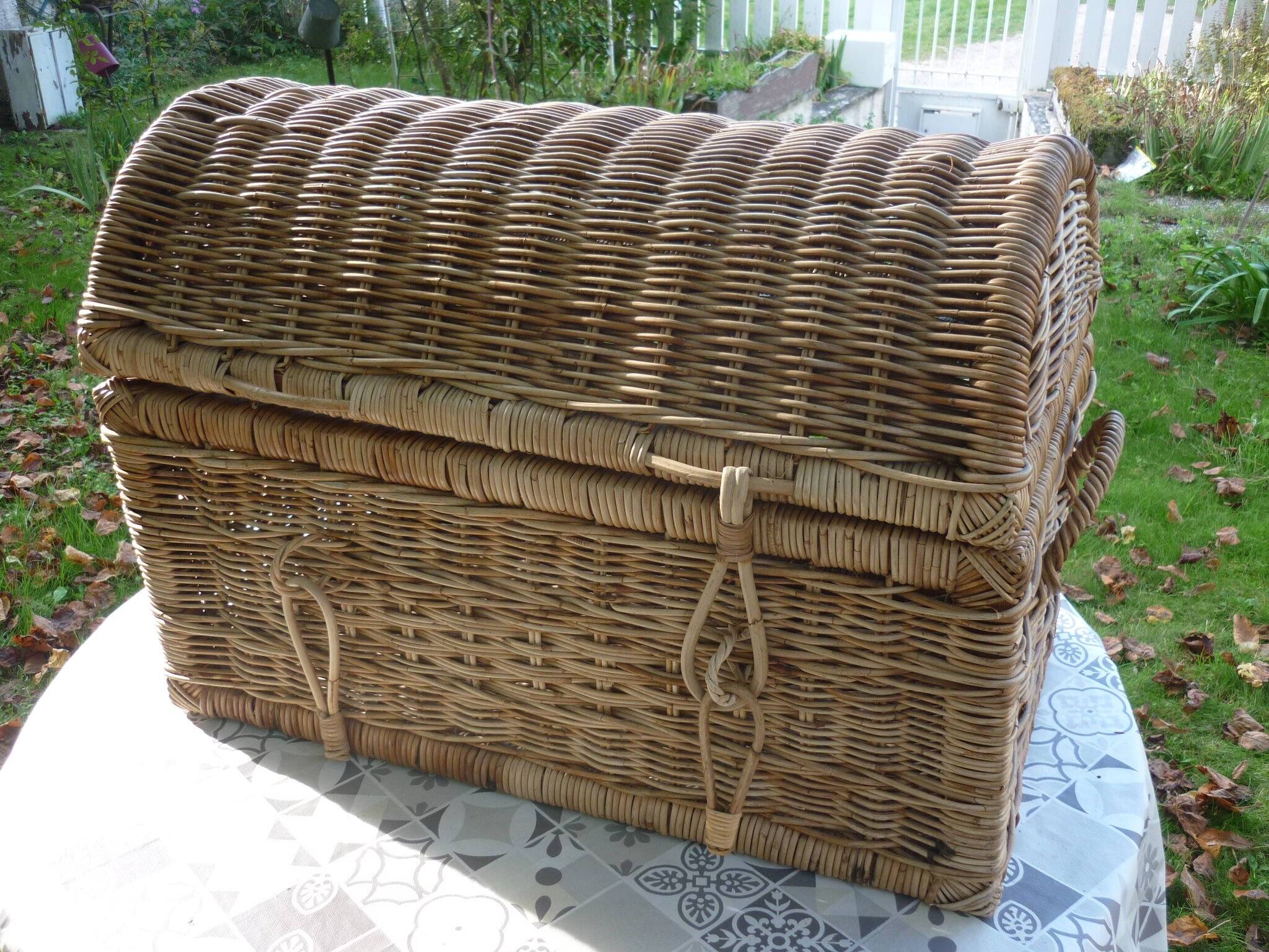 Vintage rattan trunk