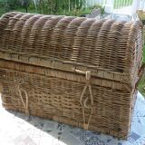Vintage rattan trunk