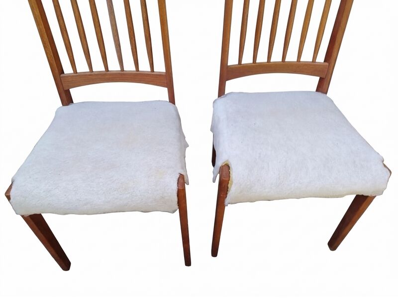 Renovated vintage 1960s teak Scandinavian chairs
