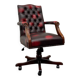 Chaise de bureau Chesterfield anglaise classique en rouge bordeaux