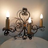 Antique wrought iron wall light from the 50s