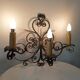 Antique wrought iron wall light from the 50s