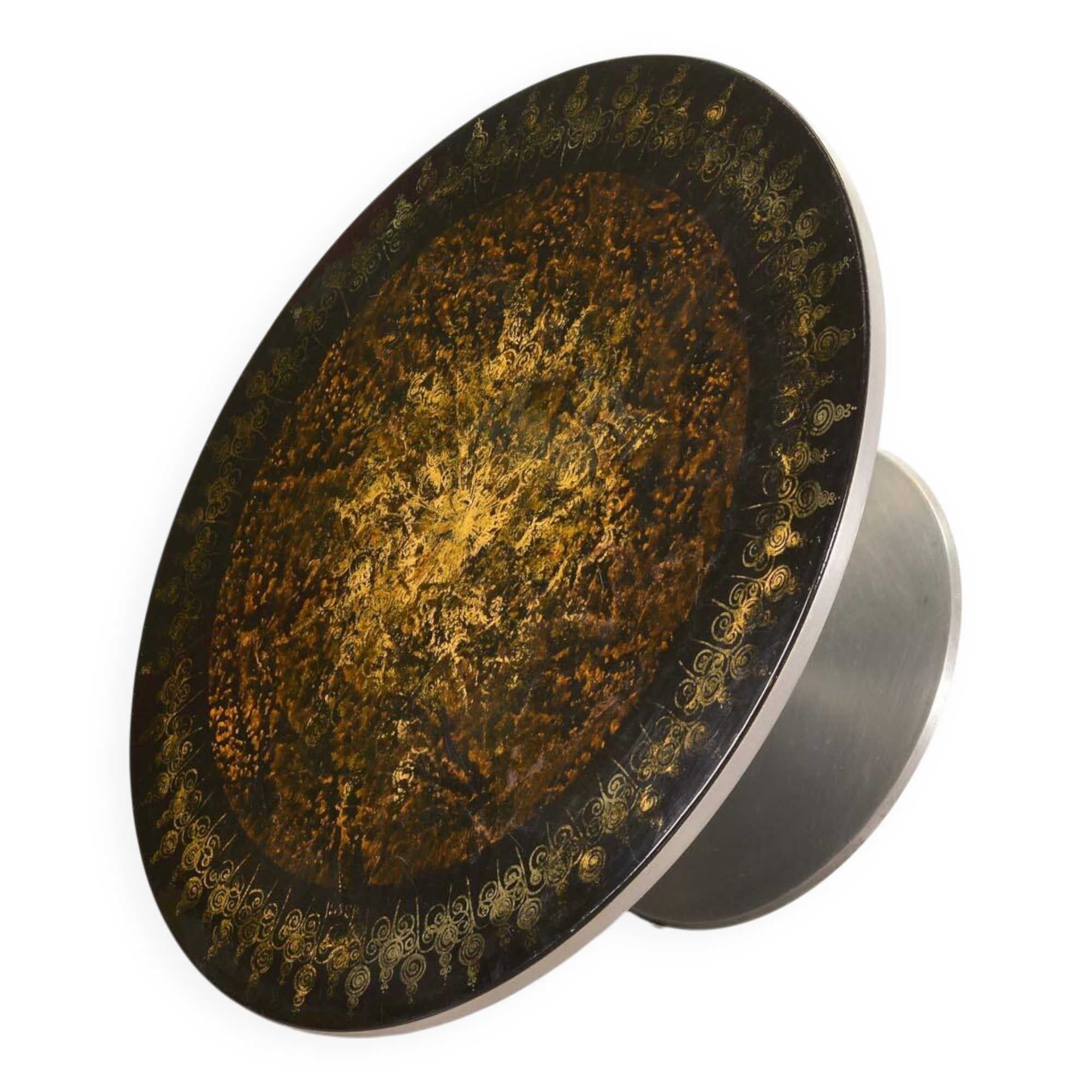 Handpainted Poul Cadovius Coffee Table Design by Susanne Fjeldsoe Mygge 70s