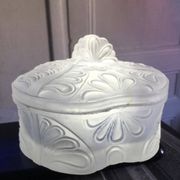 Art Deco Molded Glass Candy Box / Powder Box – Palmette