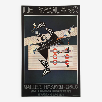 Alain le yaouanc, galleri haaken, oslo, 1974. affiche originale