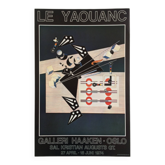 Alain le yaouanc, galleri haaken, oslo, 1974. affiche originale