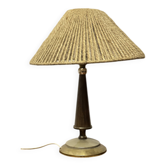 Lampe art déco bois & métal vintage