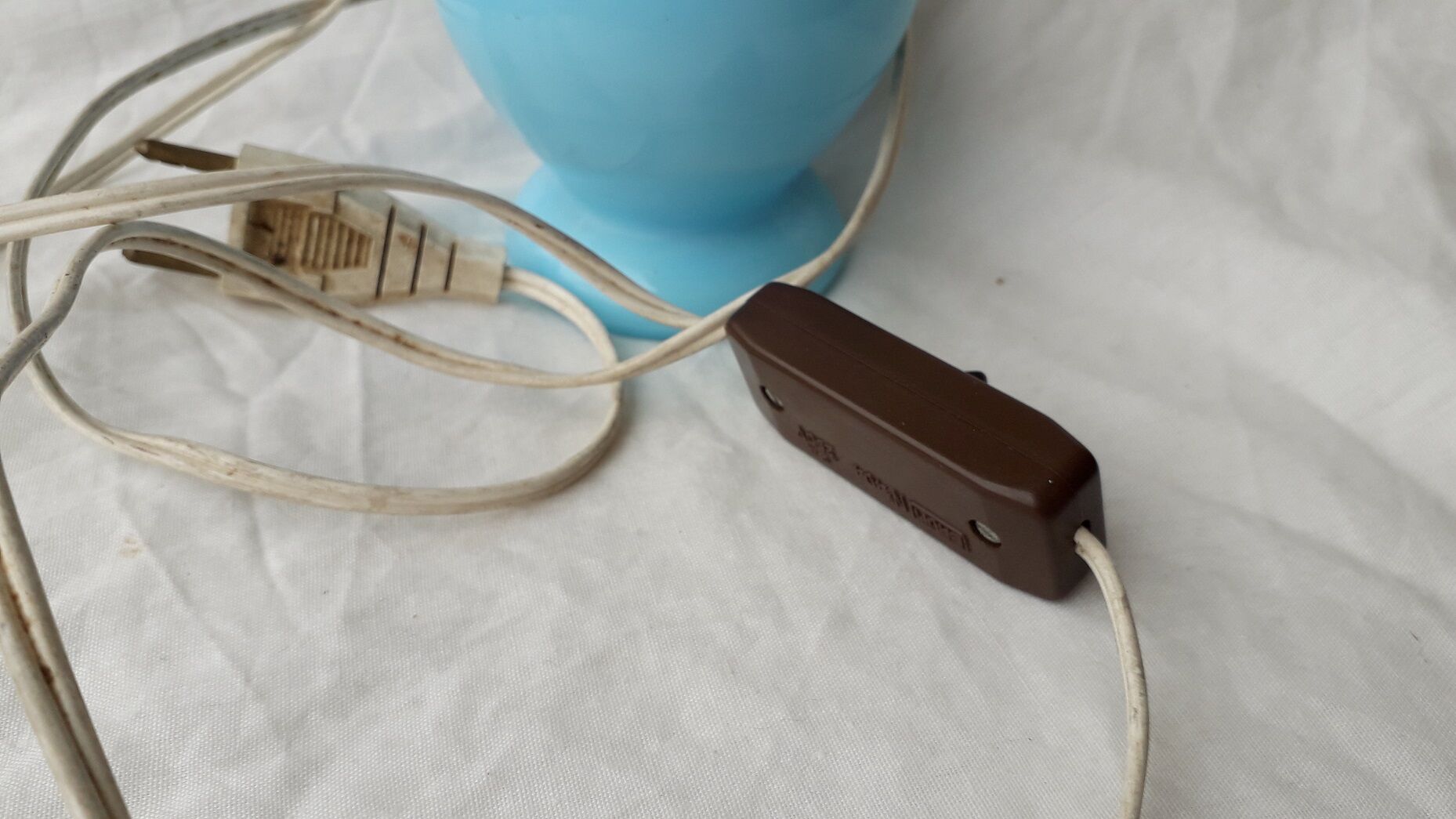 Blue opaline lamp stand