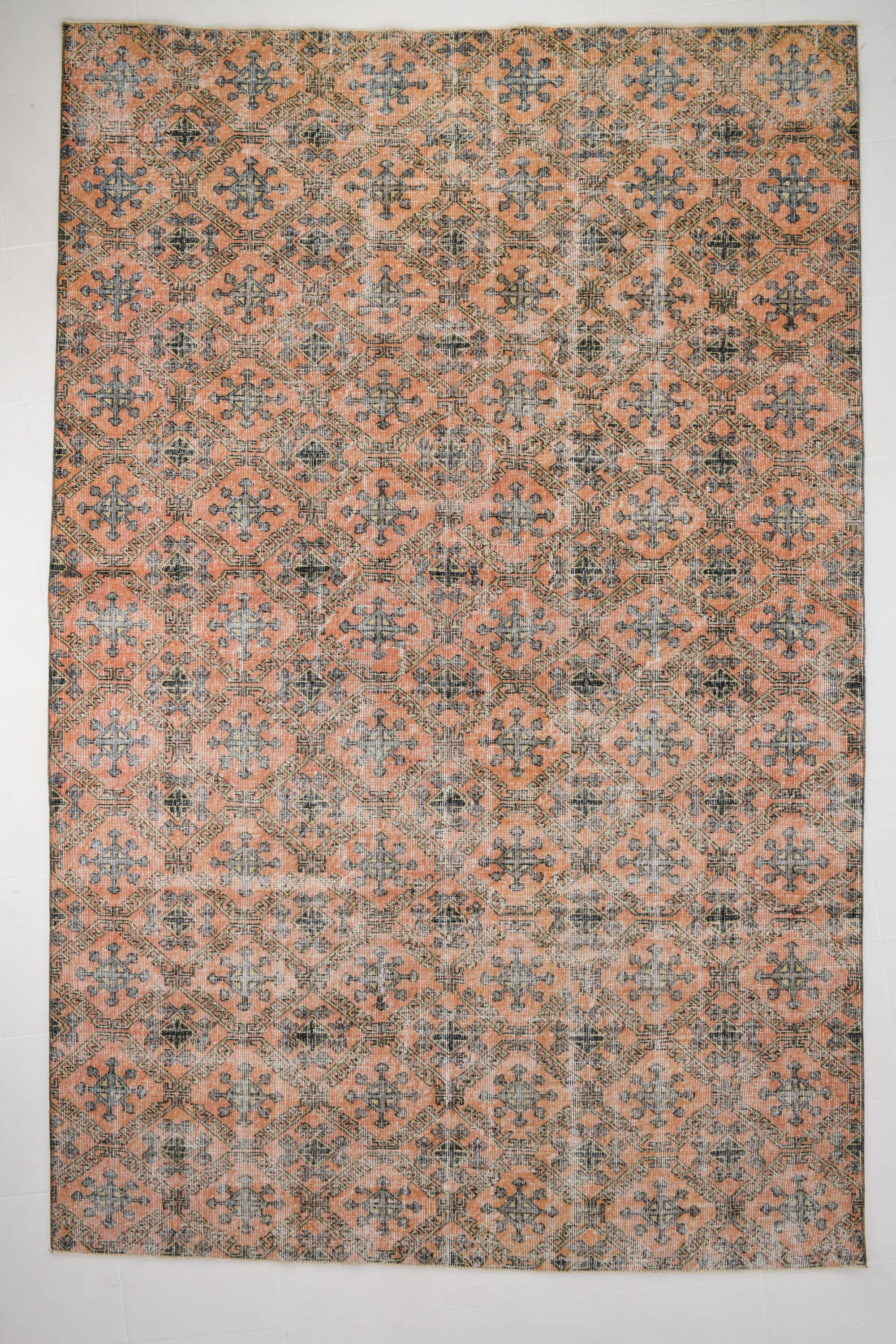 7x10 Pumpink Orange & Black Persian Rug, 208x316Cm