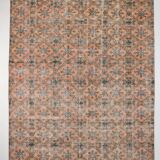 7x10 Pumpink Orange & Black Persian Rug, 208x316Cm