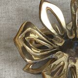 Solid brass water lily candle holder