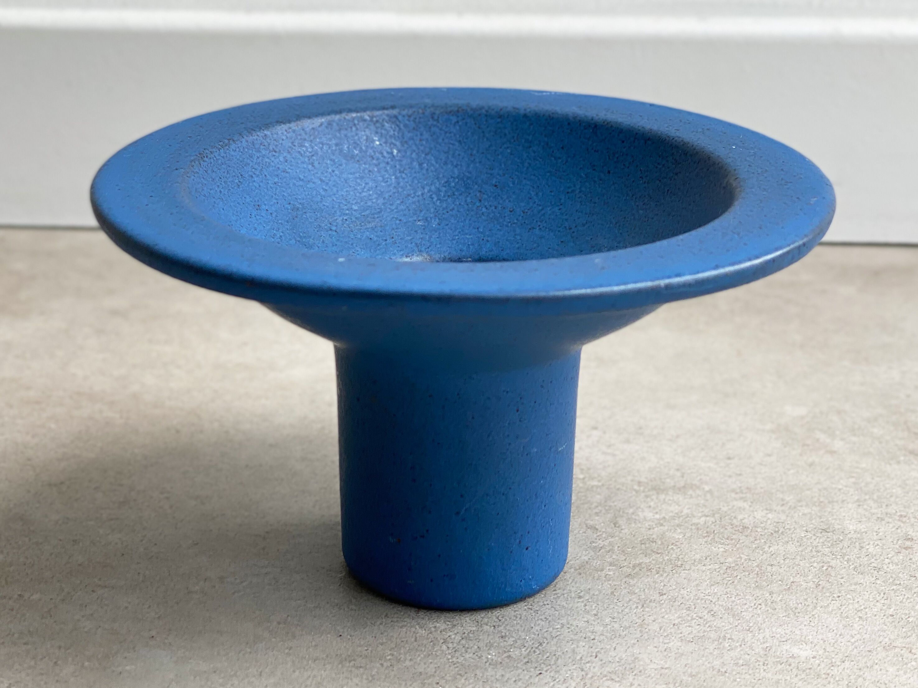 Vintage 1970s Dutch Cor Unum blue ceramic vase