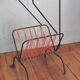 Bout de canapé gueridon porte revues bois metal scoubidou