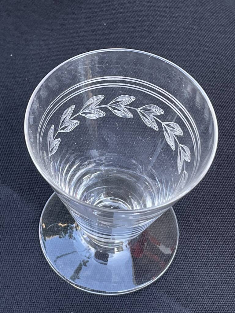 12 liqueur glasses – guilloché crystal – art deco