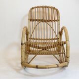 Rohe Noordwolde, rocking chair en rotin des années 60-70.