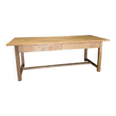 Restored antique farmhouse table in solid oak