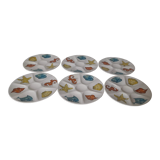 6 Villeroy & Boch diam tiled oyster plates 25,5