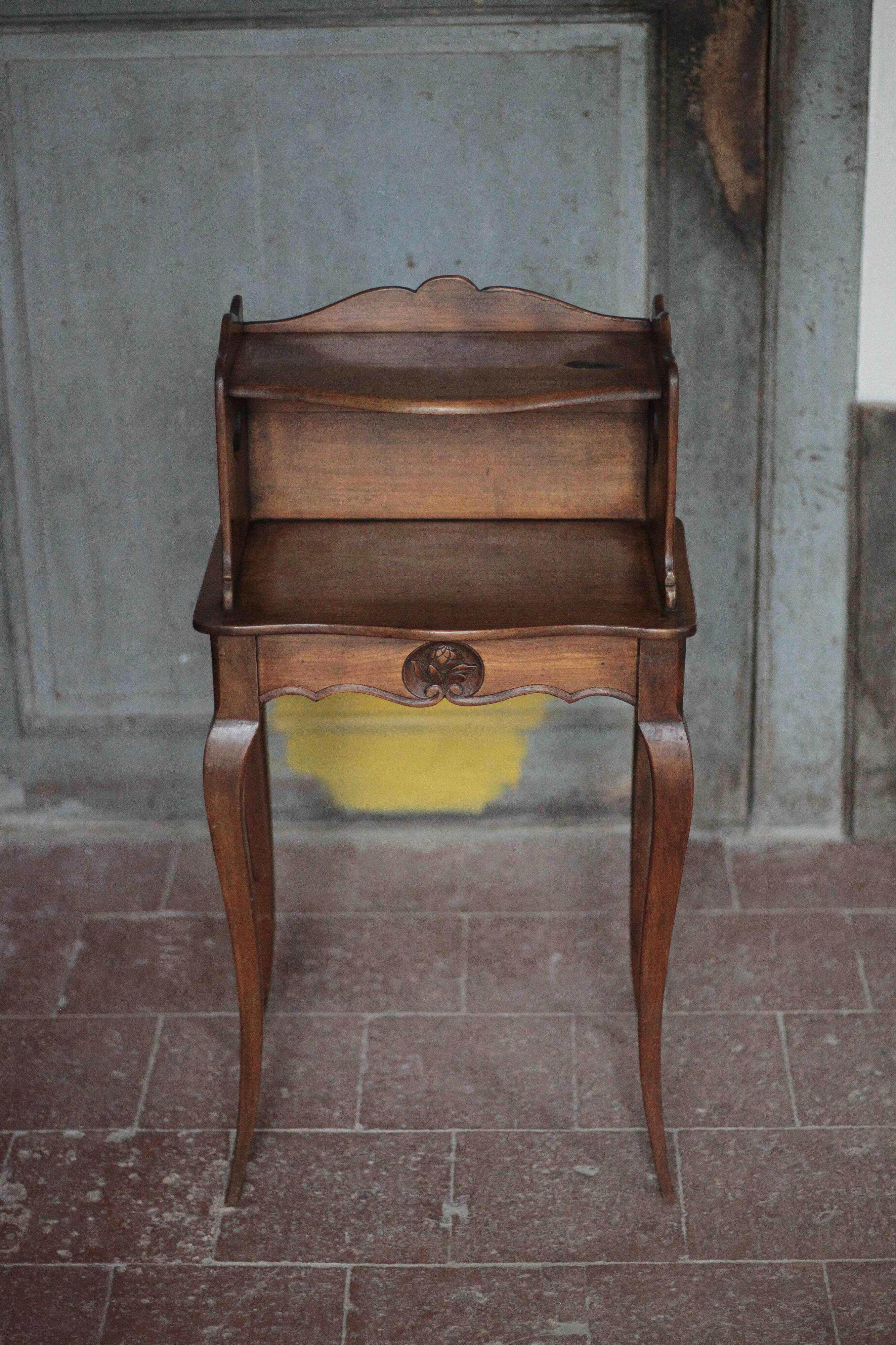 Bedside table, nightstand wood, accent furniture, antique furniture.