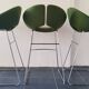 Artifort Chrome Stool and Green Fabric by Patrick Norguet