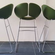 Artifort Chrome Stool and Green Fabric by Patrick Norguet