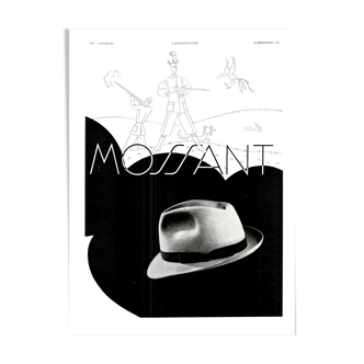 Affiche vintage années 30 Chapeaux Mossant