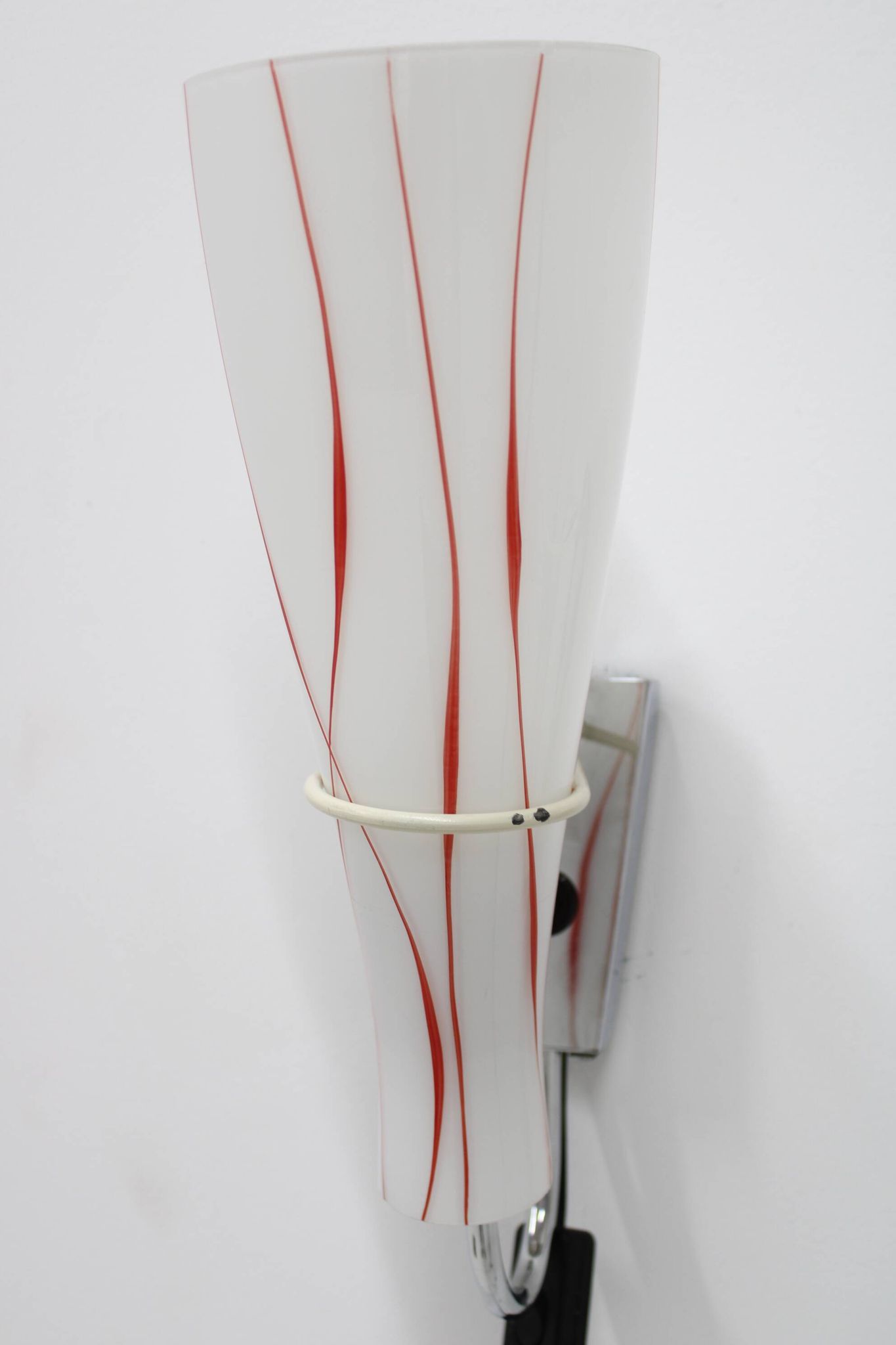 1970s Pair of Glass Wall Lamps , Czechoslovakia