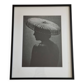 Photographie argentique portrait au chapeau, Roblot, salon 1964 (52x42 cm)