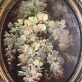 Oil on canvas Glycine branch