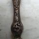 Art Nouveau salad servers in horn and silver metal