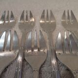 12 silver-plated oyster forks by Christofle Rubans Louis XVI