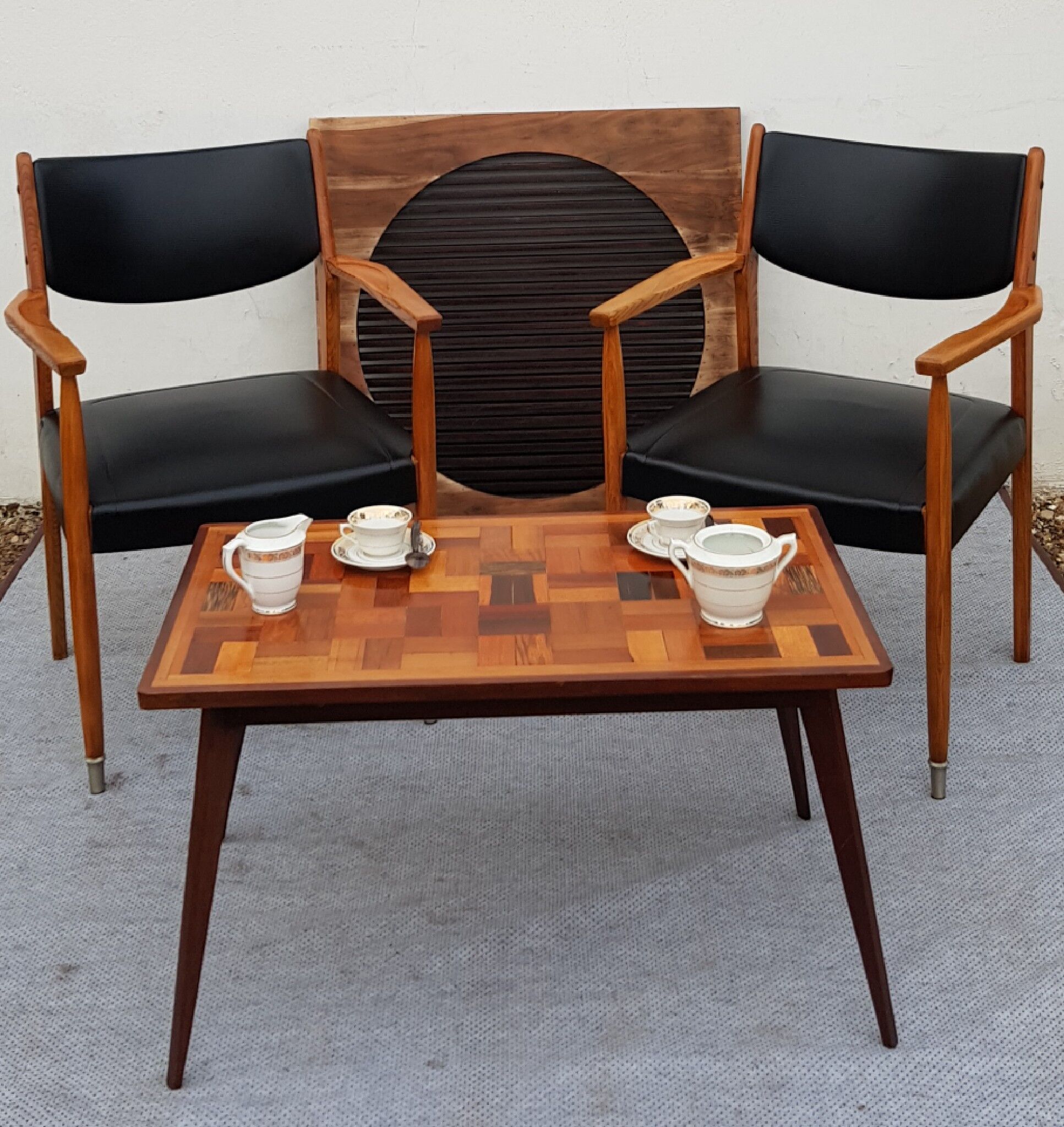 Fauteuils simili cuir scandinave