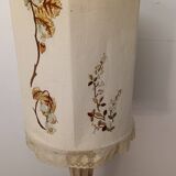Marble base lamp with antique hand-embroidered lampshade