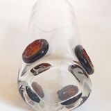 Crystal vase inlaid with button 1970s Height 25 cm