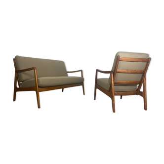 Ole Wanscher sofa & easy chair model FD109 for France & Søn, Denmark, 1960s