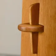Shelf in Brutalist Henning Kjærnulf or Arts and Crafts style solid Oak 1960