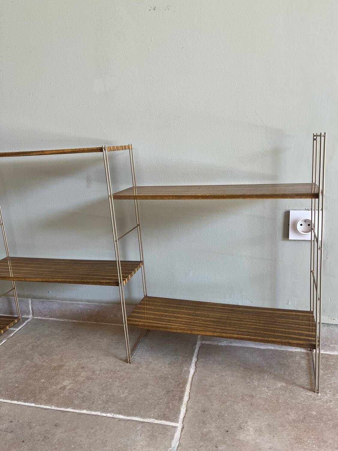 Modular metal shelves from the 1960s
