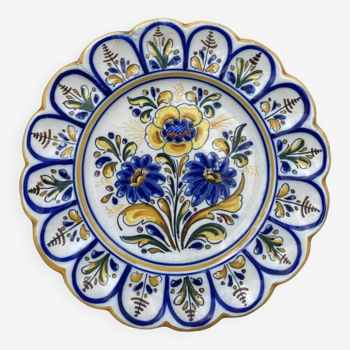 Spanish Blue Yellow Flowers Wall Plate