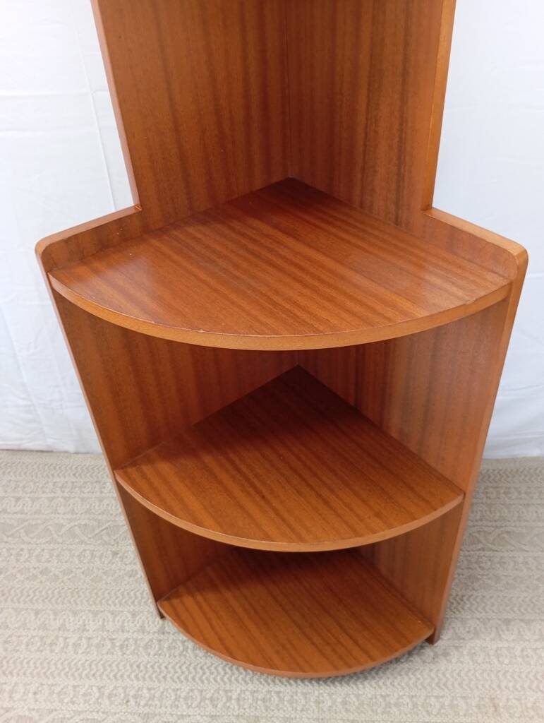 1960s teak corner shelf unit