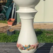Grande colonne porte-vase avec cache pot céramique Belle époque