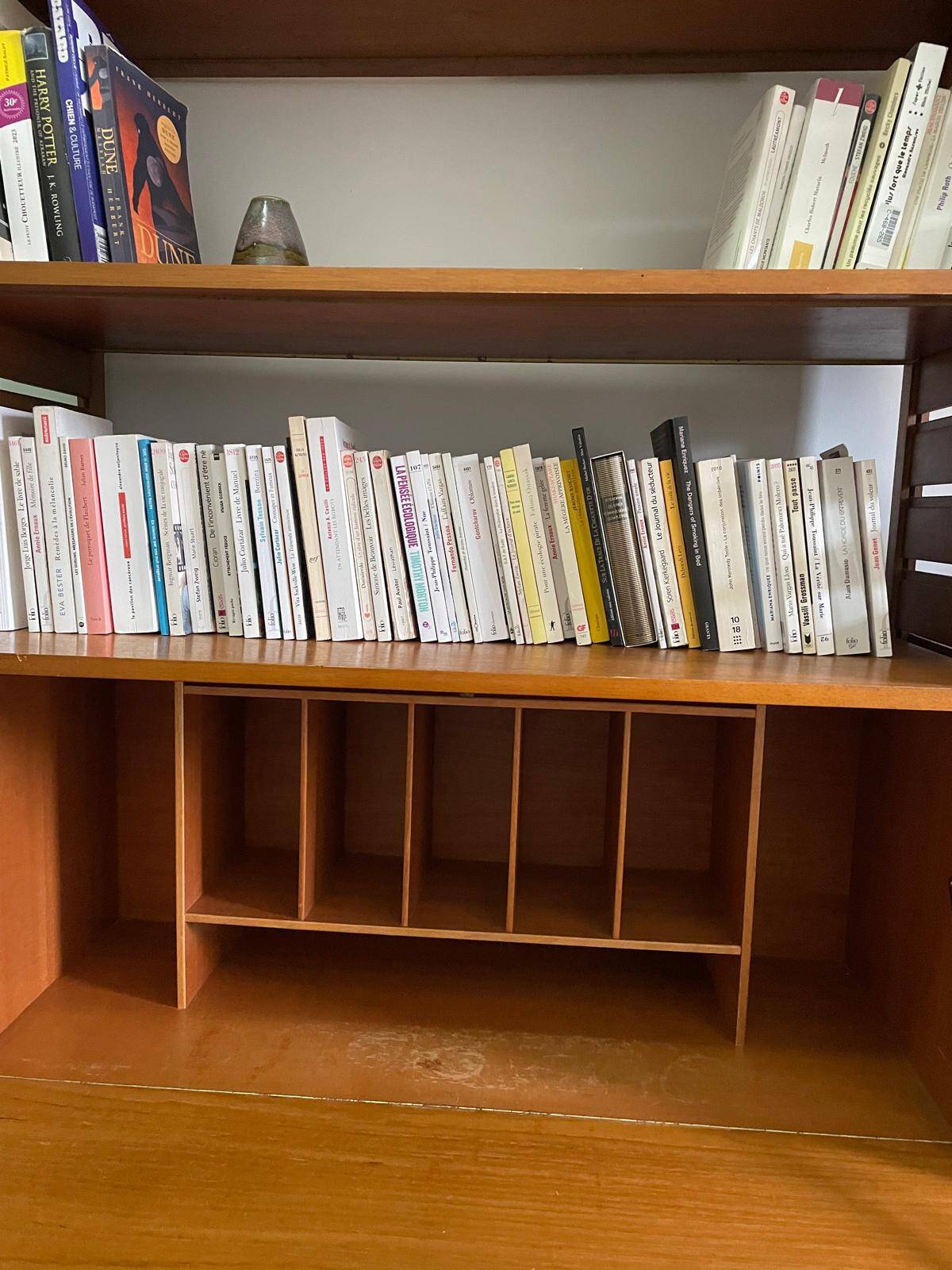 Modular Ladderax shelf in teak, 2 bays, Staples