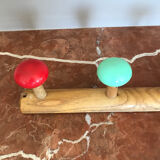 Old coat rack with 4 school hooks