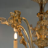 Venetian glass chandelier from Murano, green, circa 1920.
