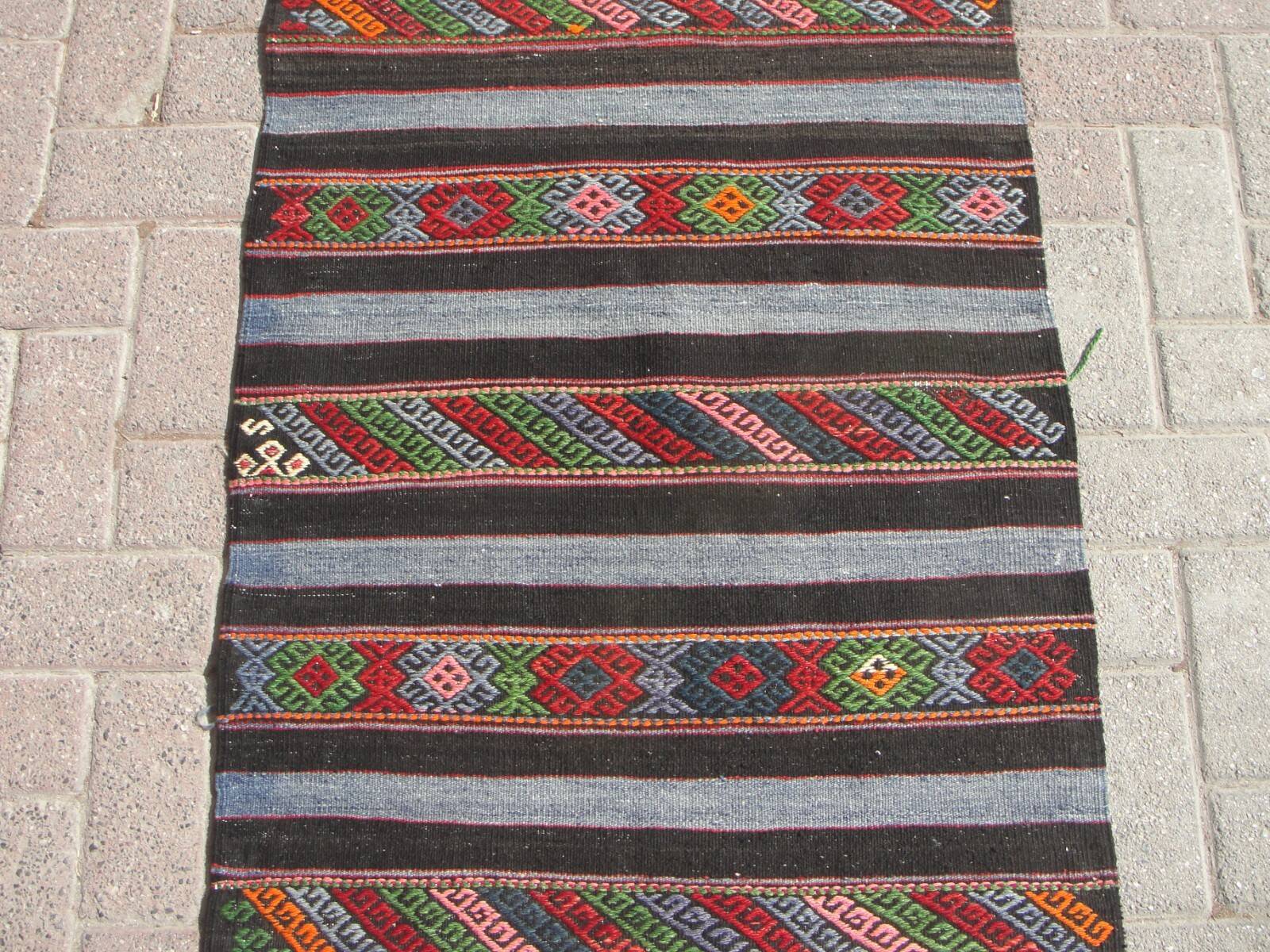 3x5 Anatolian Kilim rug - Geometric design Kilim handmade rugs