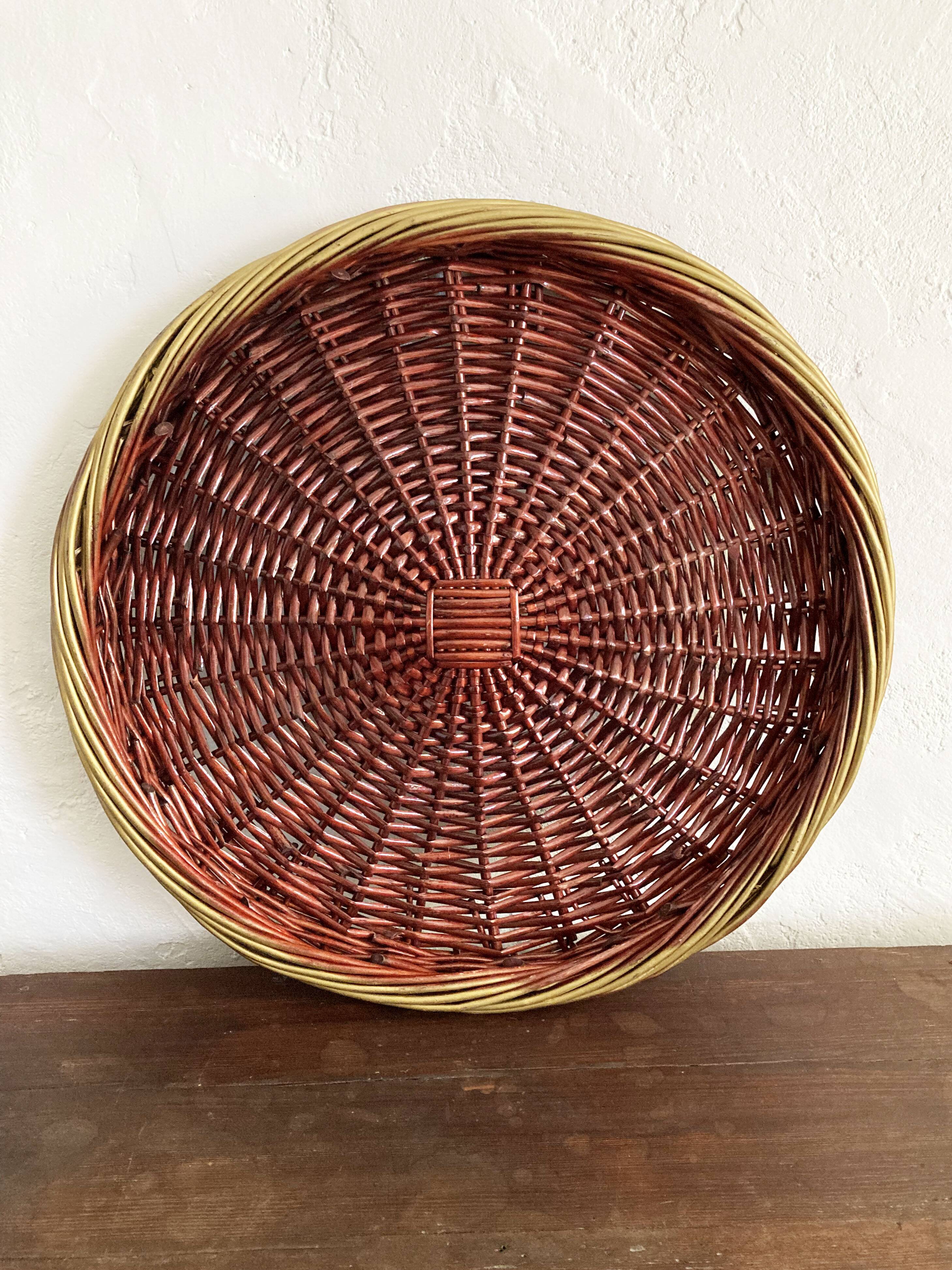 Trio de plateaux en osier