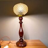 Portuguese tall wooden table lamp
