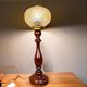 Portuguese tall wooden table lamp