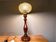 Portuguese tall wooden table lamp