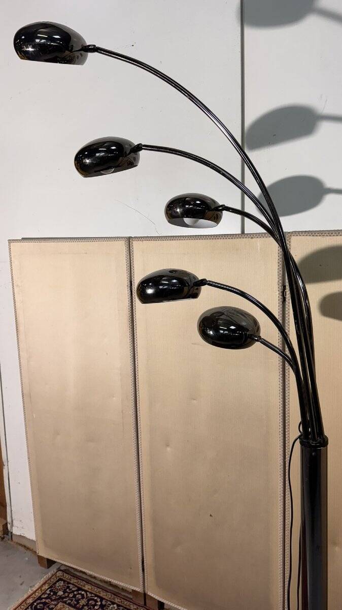 1990s design metal lamp with 5 light arms