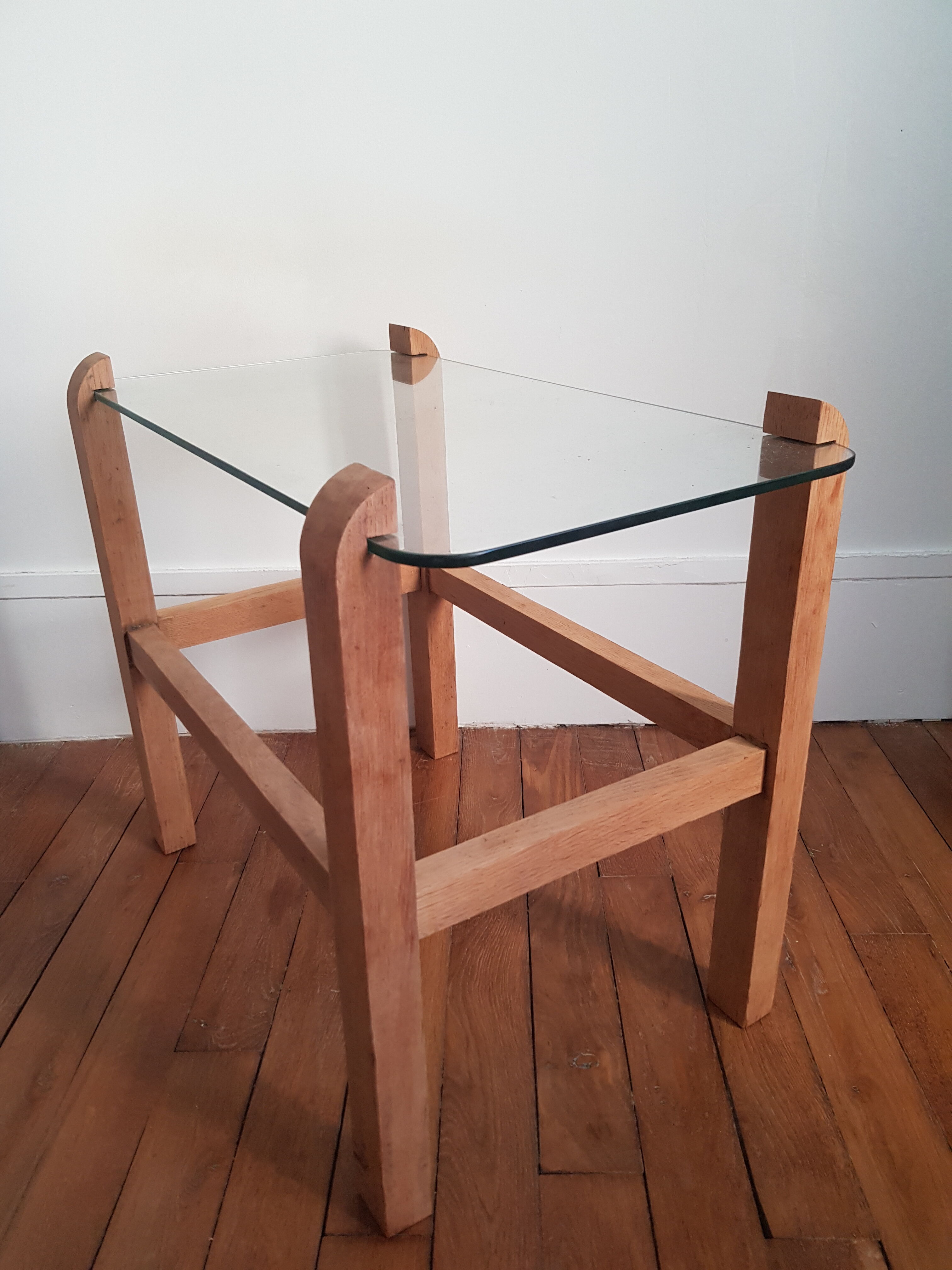 Wood and glass coffee table
