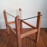 Wood and glass coffee table